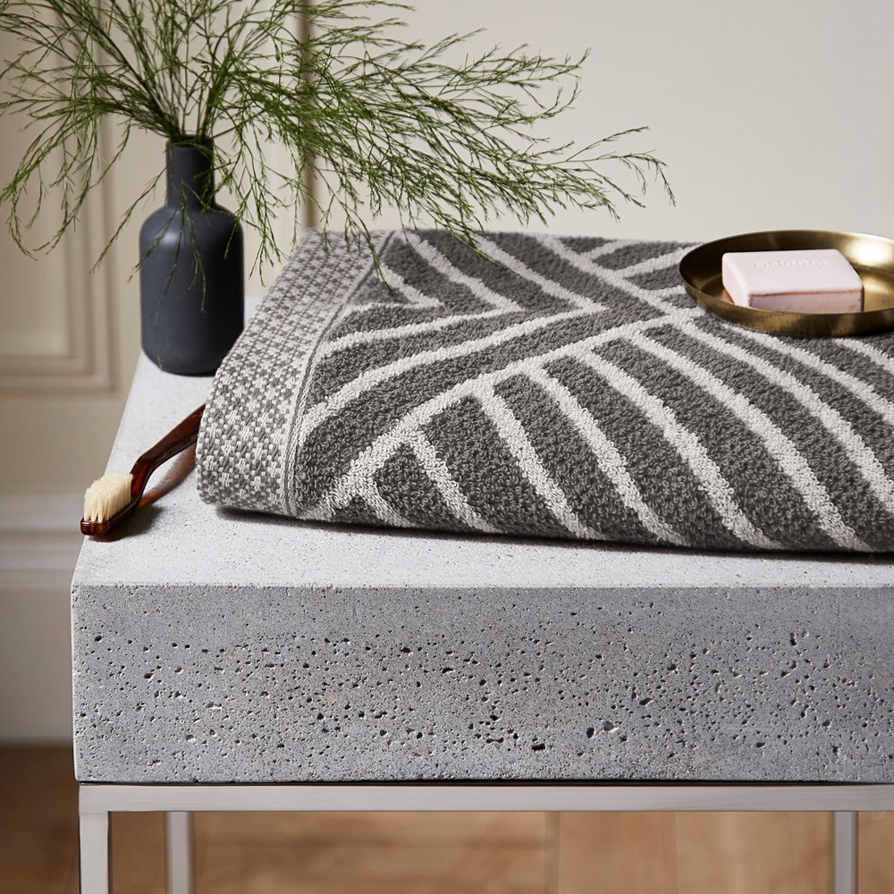 Kayah Towels by Bedeck of Belfast in Charcoal Grey